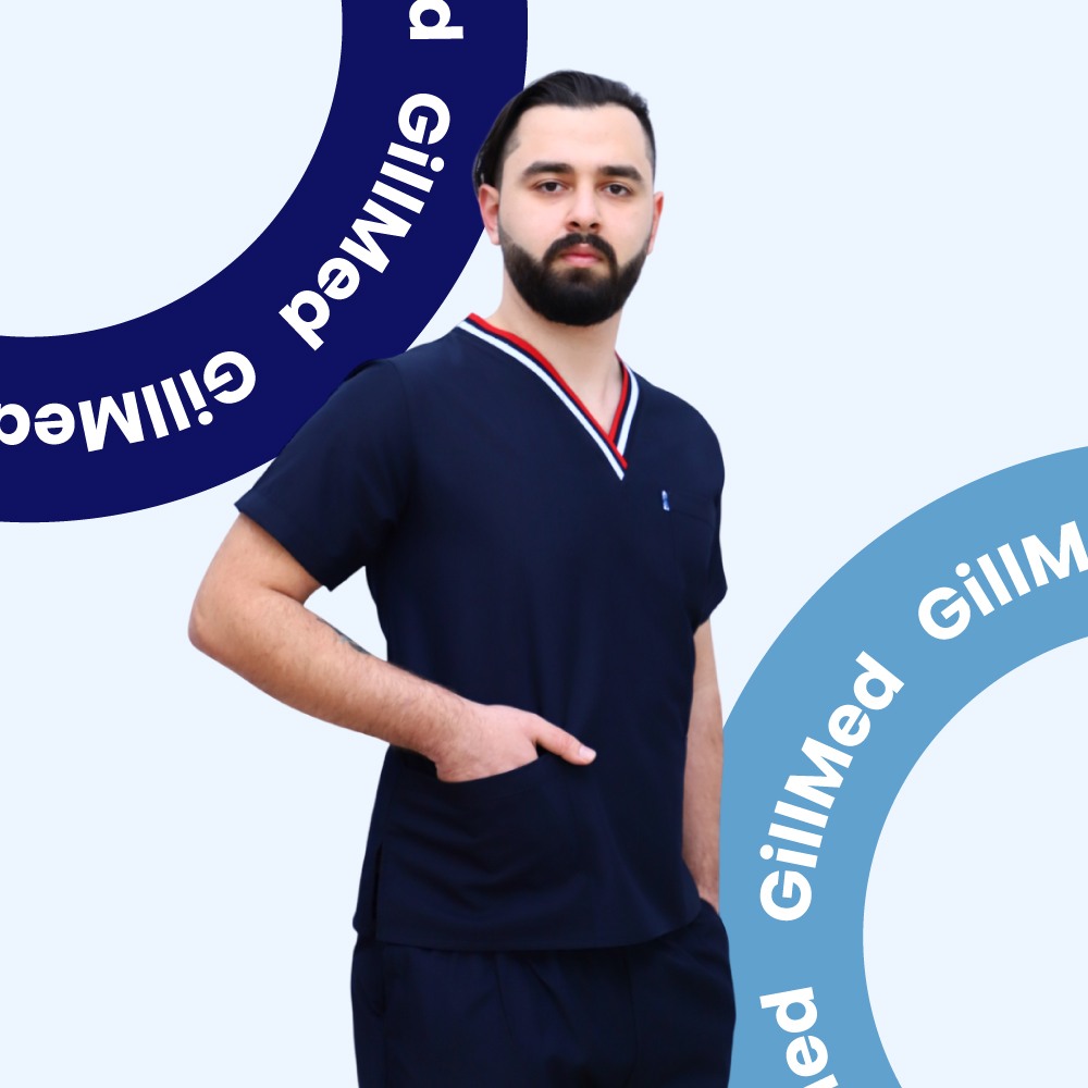 Tünd Göy Alpaka Kişi Tibbi Dəst 