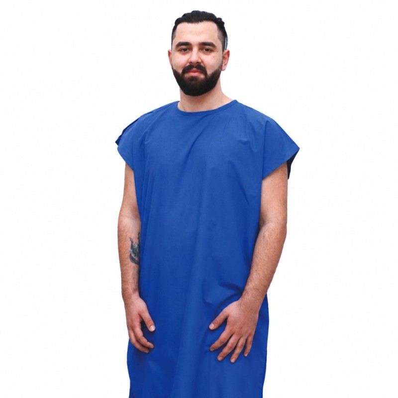 Mavi Terrycotton Xəstə Xalatı