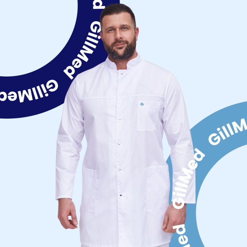 Ağ Alpaka Kişi Tibbi Xalat