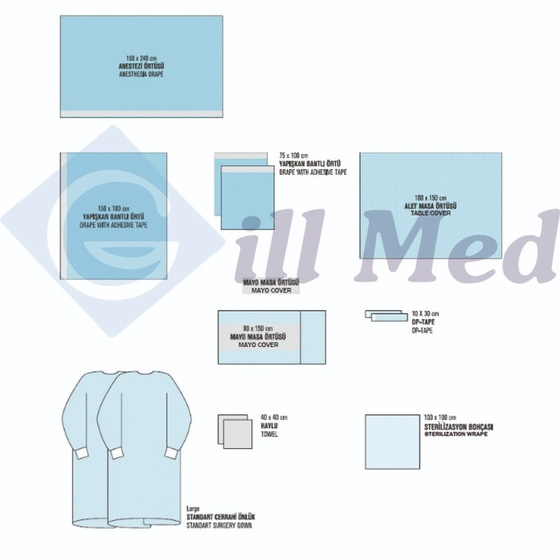 Ümumi Cərrahi Set (2 xalatlı)